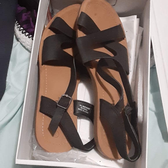 Black and brown sandals